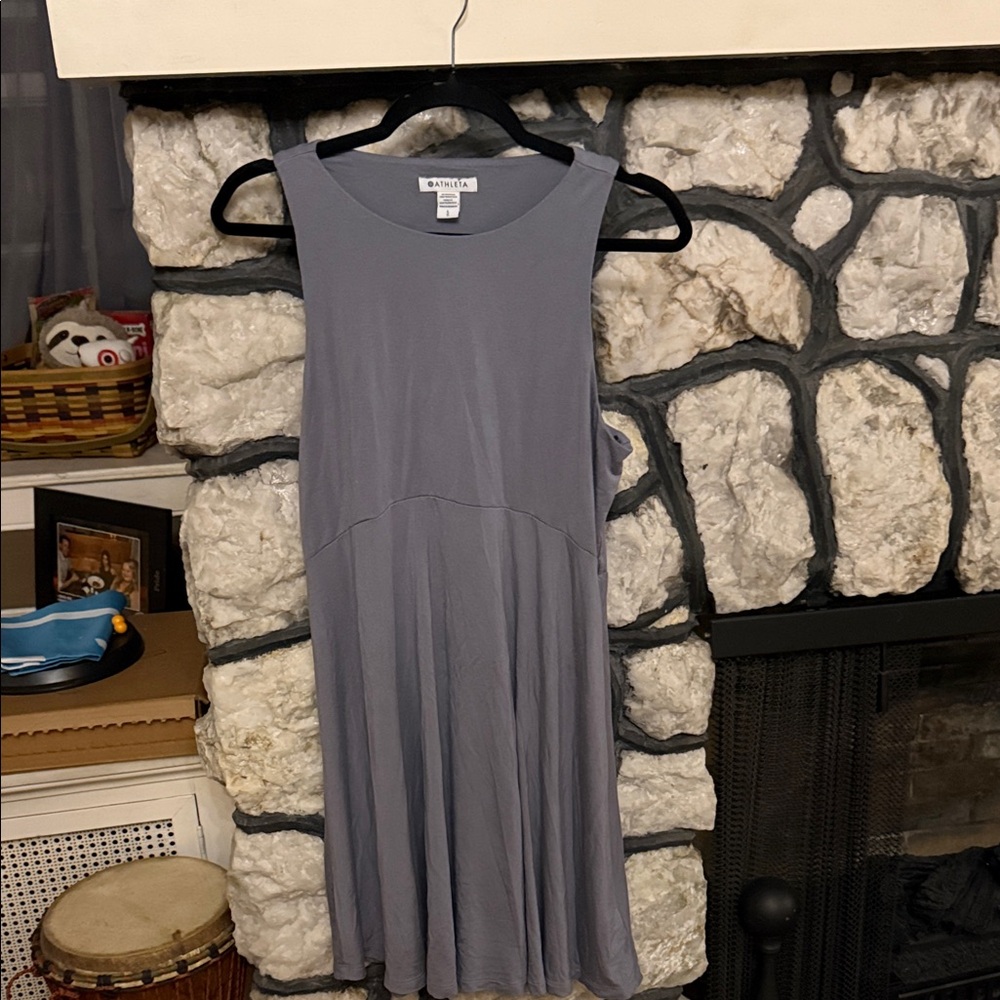 Athleta Gray Sleeveless Midi Dress